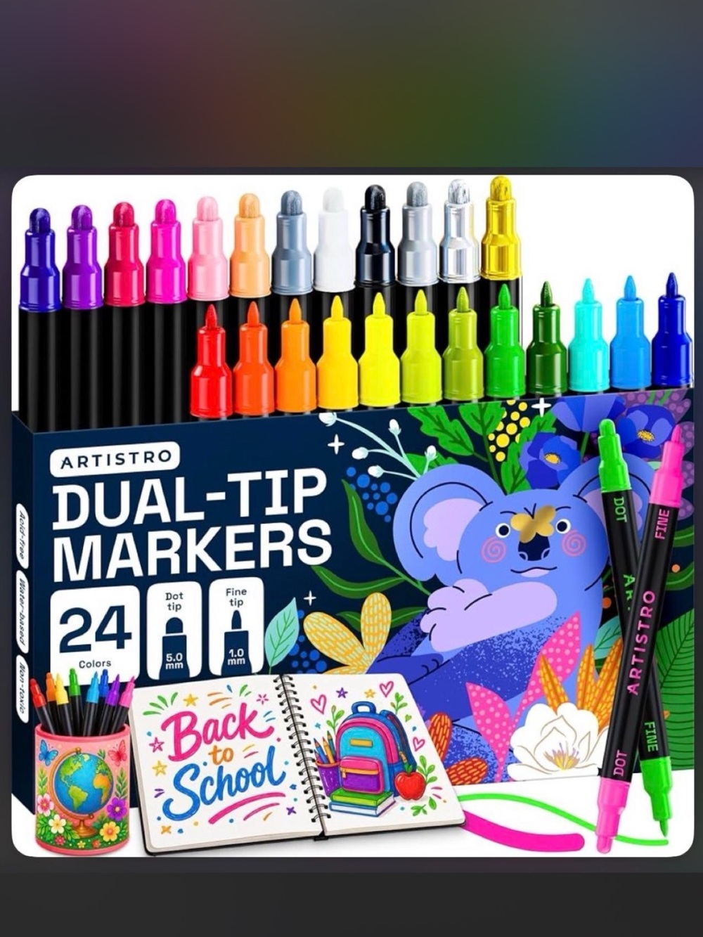 Dual-Tip Markers Set - Multicolor (24 Pack)